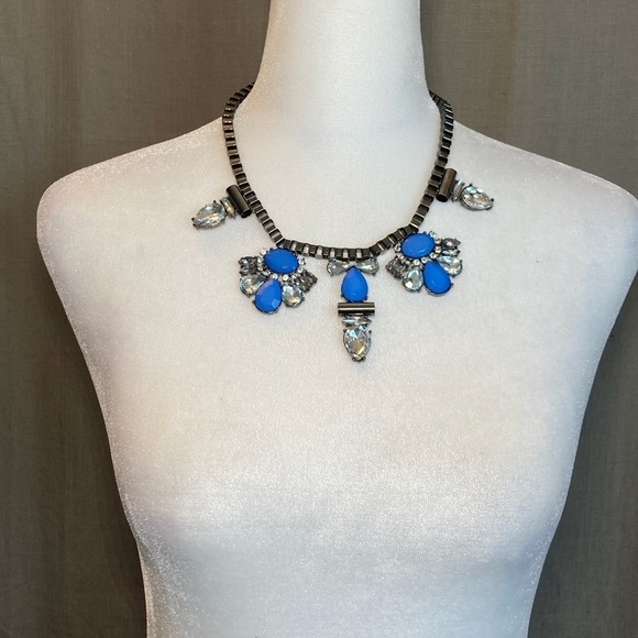 Express Y2k Blue Crystal Silver Wings Beautiful Statement Necklace - Picture 14 of 15